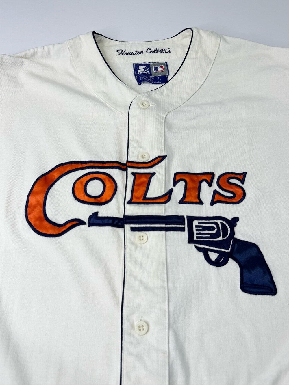 Colt 45s Throwback Baseball Starter Jersey Men's Large Copperstown